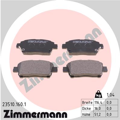 Placute frana ZIMMERMANN 23510.160.1