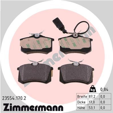 Placute frana ZIMMERMANN 23554.170.2