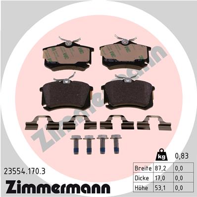 Placute frana ZIMMERMANN 23554.170.3