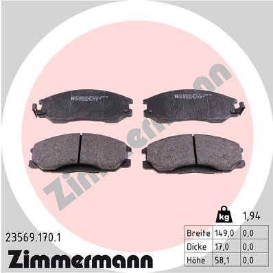 Placute frana ZIMMERMANN 23569.170.1