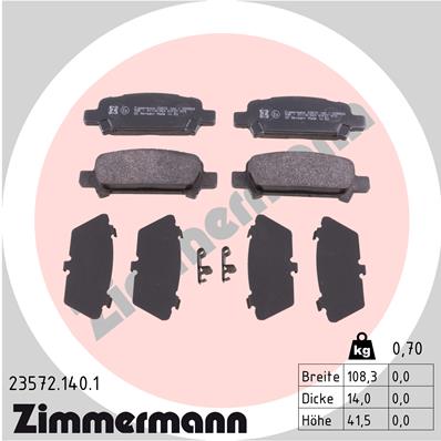 Placute frana ZIMMERMANN 23572.140.1