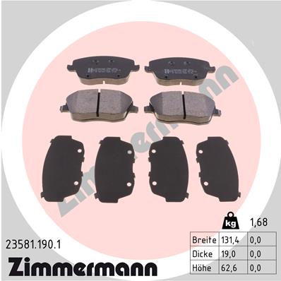 Placute frana ZIMMERMANN 23581.190.1