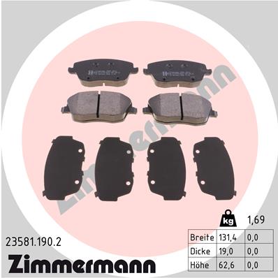 Placute frana ZIMMERMANN 23581.190.2