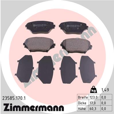 Placute frana ZIMMERMANN 23585.170.1