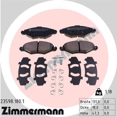 Placute frana ZIMMERMANN 23598.180.1