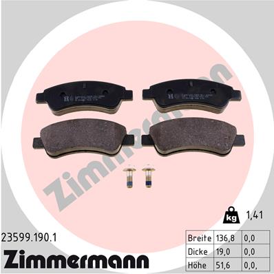 Placute frana ZIMMERMANN 23599.190.1