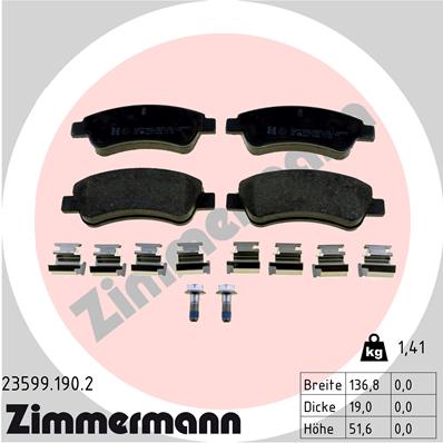 Placute frana ZIMMERMANN 23599.190.2