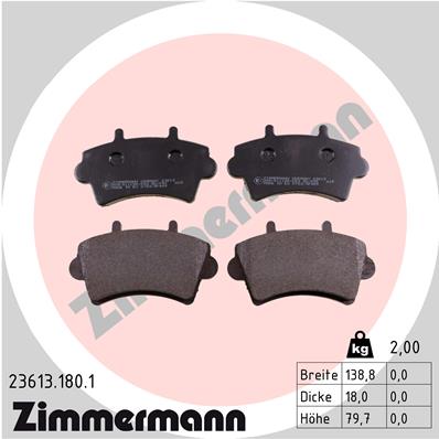Placute frana ZIMMERMANN 23613.180.1