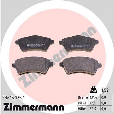 Placute frana ZIMMERMANN 23615.175.1