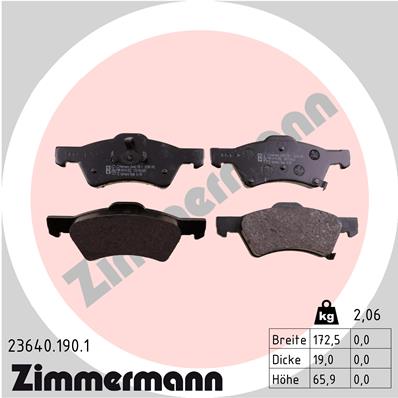 Placute frana ZIMMERMANN 23640.190.1