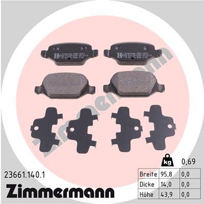 Placute frana ZIMMERMANN 23661.140.1