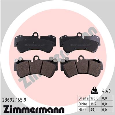 Placute frana ZIMMERMANN 23692.165.9