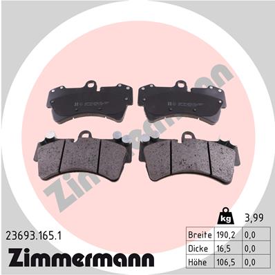 Placute frana ZIMMERMANN 23693.165.1