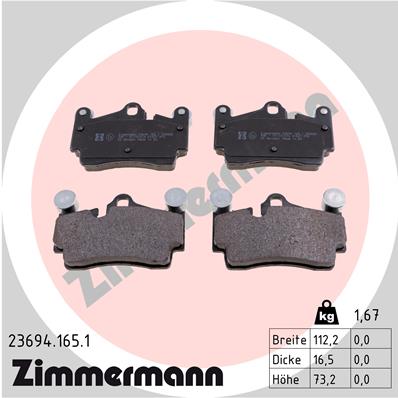 Placute frana ZIMMERMANN 23694.165.1