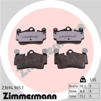Placute frana ZIMMERMANN 23694.965.1
