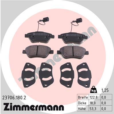 Placute frana ZIMMERMANN 23706.180.2