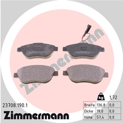 Placute frana ZIMMERMANN 23708.190.1