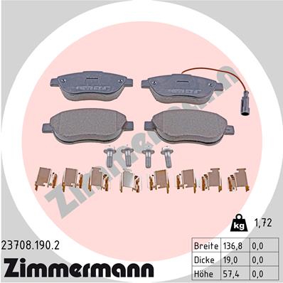 Placute frana ZIMMERMANN 23708.190.2