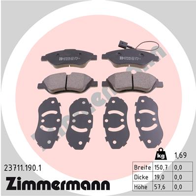 Placute frana ZIMMERMANN 23711.190.1
