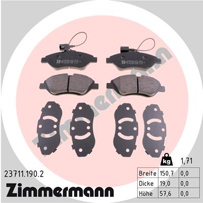 Placute frana ZIMMERMANN 23711.190.2