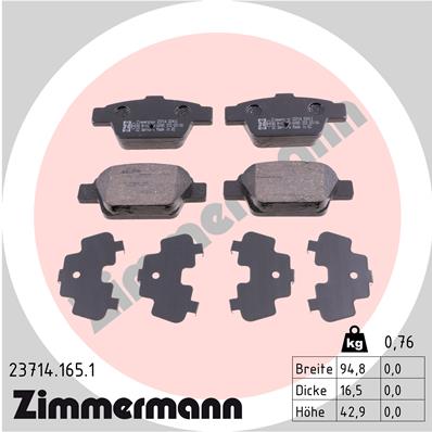 Placute frana ZIMMERMANN 23714.165.1