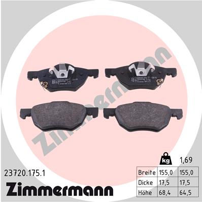 Placute frana ZIMMERMANN 23720.175.1