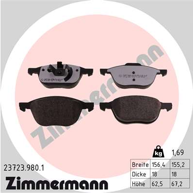 Placute frana ZIMMERMANN 23723.980.1