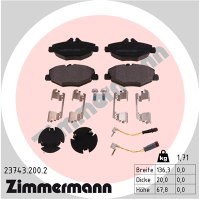 Placute frana ZIMMERMANN 23743.200.2