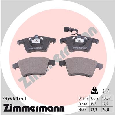 Placute frana ZIMMERMANN 23746.175.1