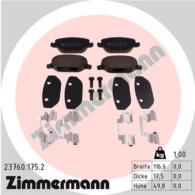 Placute frana ZIMMERMANN 23760.175.2
