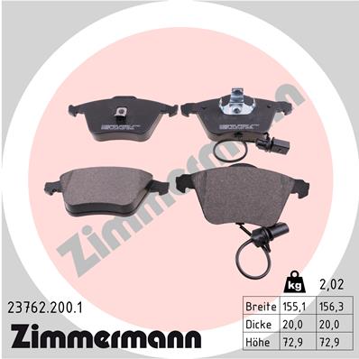 Placute frana ZIMMERMANN 23762.200.1