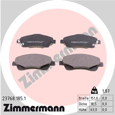 Placute frana ZIMMERMANN 23768.185.1