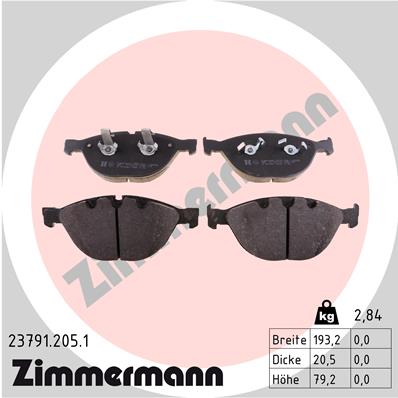 Placute frana ZIMMERMANN 23791.205.1
