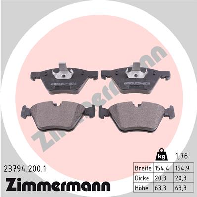 Placute frana ZIMMERMANN 23794.200.1