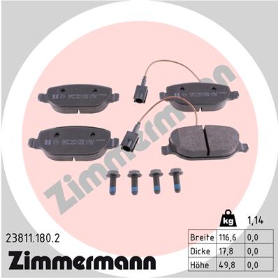 Placute frana ZIMMERMANN 23811.180.2