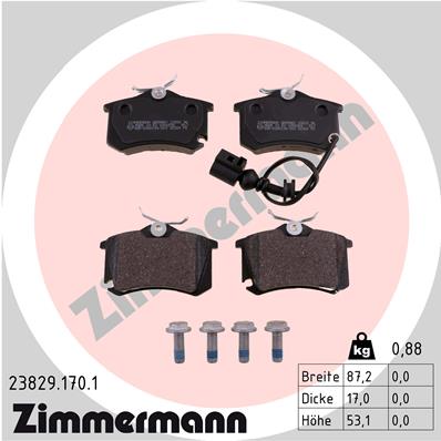 Placute frana ZIMMERMANN 23829.170.1