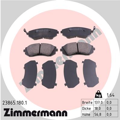 Placute frana ZIMMERMANN 23865.180.1