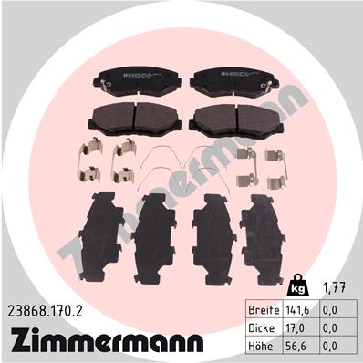 Placute frana ZIMMERMANN 23868.170.2