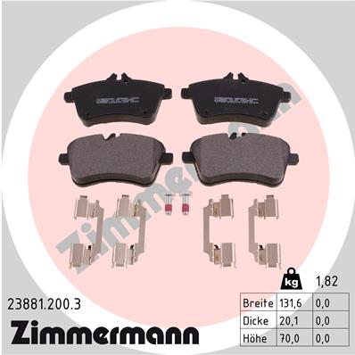 Placute frana ZIMMERMANN 23881.200.3