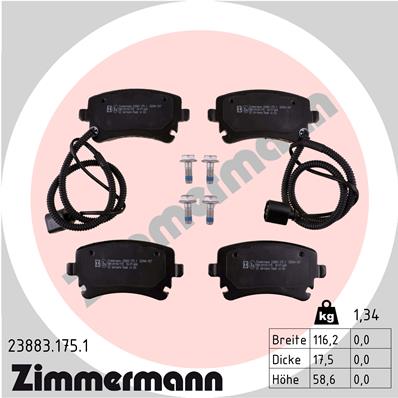 Placute frana ZIMMERMANN 23883.175.1