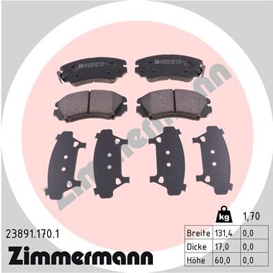 Placute frana ZIMMERMANN 23891.170.1
