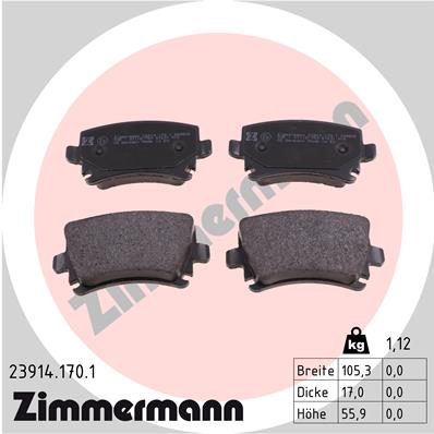 Placute frana ZIMMERMANN 23914.170.1