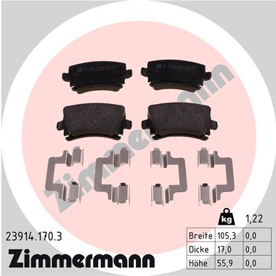 Placute frana ZIMMERMANN 23914.170.3