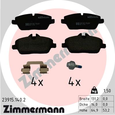 Placute frana ZIMMERMANN 23915.140.2