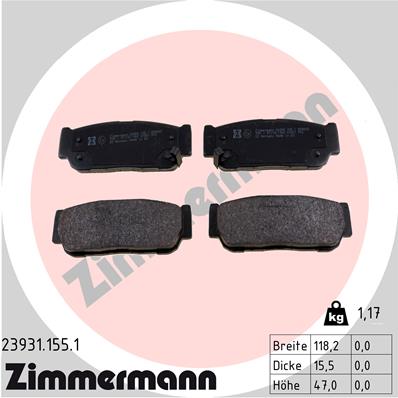 Placute frana ZIMMERMANN 23931.155.1