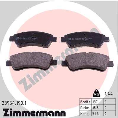 Placute frana ZIMMERMANN 23954.190.1