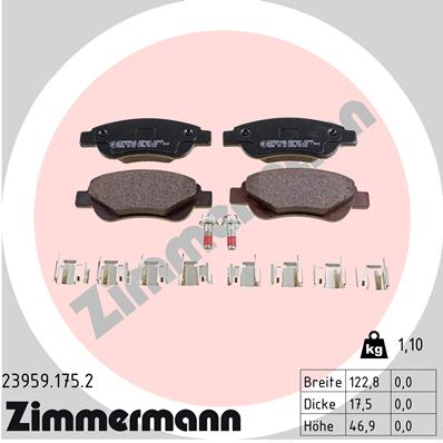 Placute frana ZIMMERMANN 23959.175.2