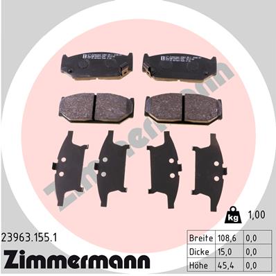 Placute frana ZIMMERMANN 23963.155.1