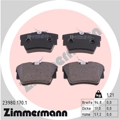 Placute frana ZIMMERMANN 23980.170.1