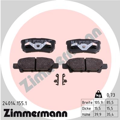 Placute frana ZIMMERMANN 24014.155.1